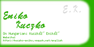 eniko kuczko business card